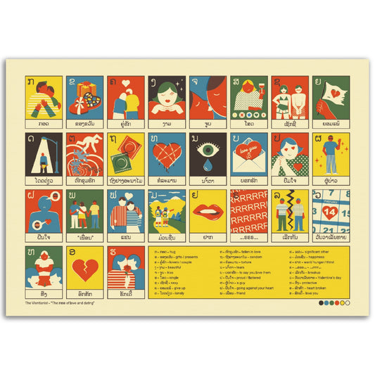 Lao Alphabets of Love on Matte Paper Poster