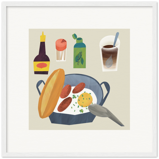 Classic Breakfast in a Wooden Frame
